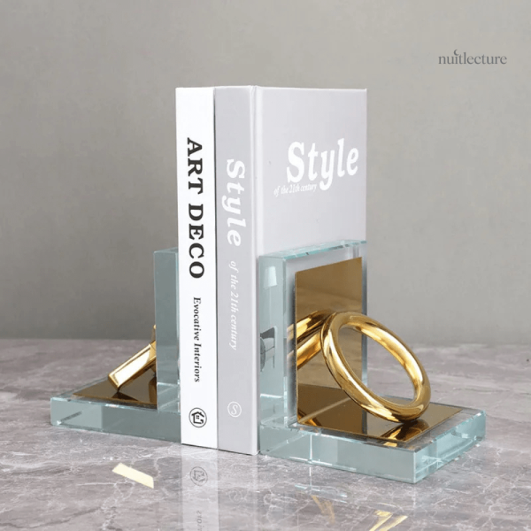 Serre-livre décoratif en cristal transparent