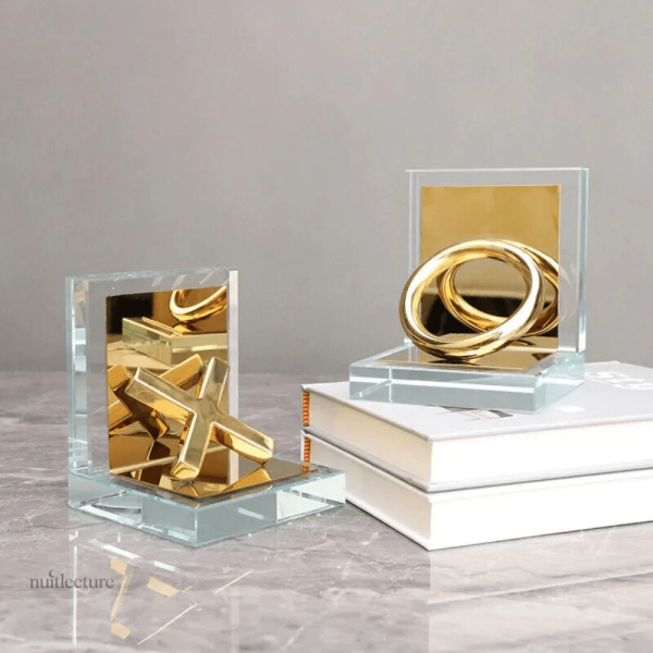 Serre-livre en cristal, soutien pour livres