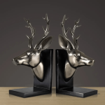 Serre-livre décoratif en cuivre avec design de cerf