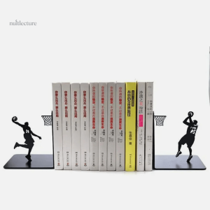 Serre-livre en métal design basketball pour bibliothèque