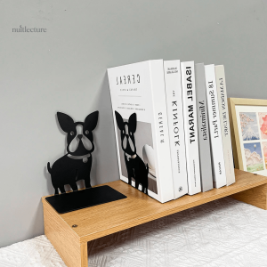 Serre-livre métallique avec design Bulldog pour livres