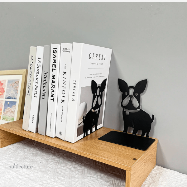 Design moderne en métal, serre-livre Bulldog tendance