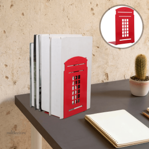 Serre-livre métal cabine téléphonique décoratif