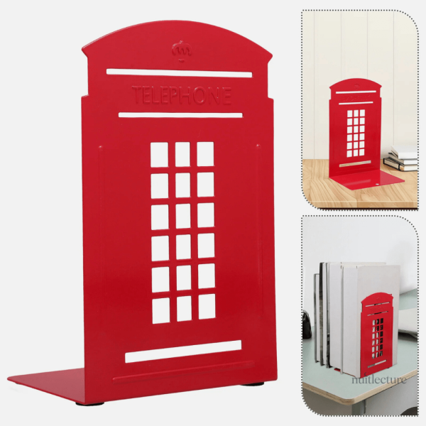 Support à livres en métal design cabine téléphonique
