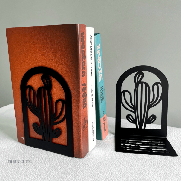 Serre-livre en métal cactus décoratif pour bibliothèque