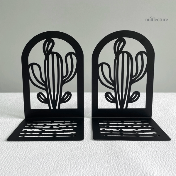 Serre-livre métal cactus design moderne pour livre