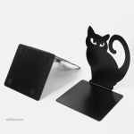Support de livres en métal thème chats noirs élégant