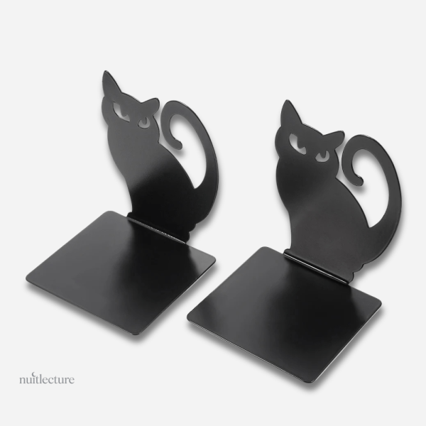 Serre-livre original en métal pour passionnés de chats