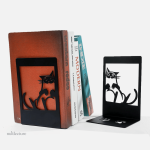 Serre-livre métal avec design de chats paresseux