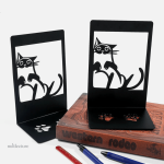 Serre-livres en métal au motif de chats endormis