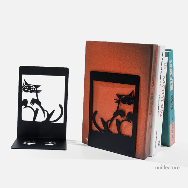 Support de livres en métal avec chats mignons
