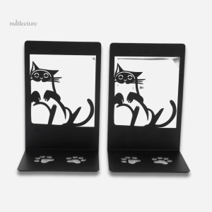 Accessoire déco en métal : serre-livre chats paresseux