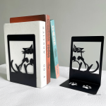 Serre-livres originaux en métal avec silhouette de chats