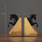 Objet de décoration en métal, serre-livre chevaux de course