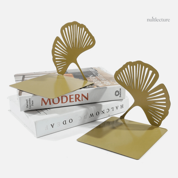 Élément de décoration métal : serre-livre au design épuré