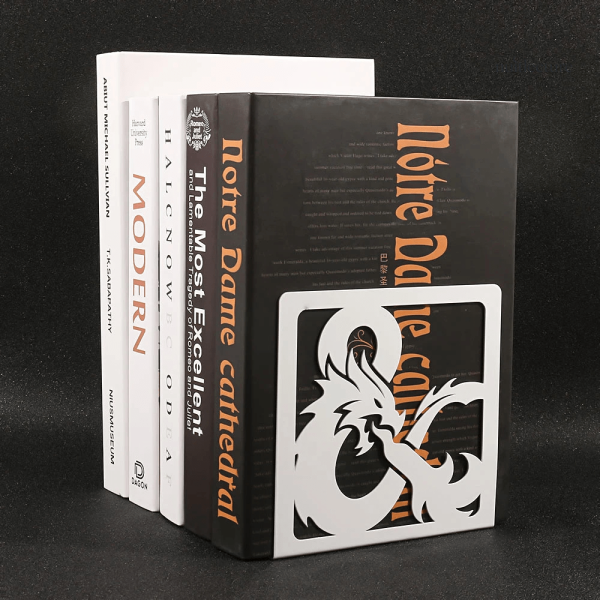 Serre-livre en métal avec motif de dragon