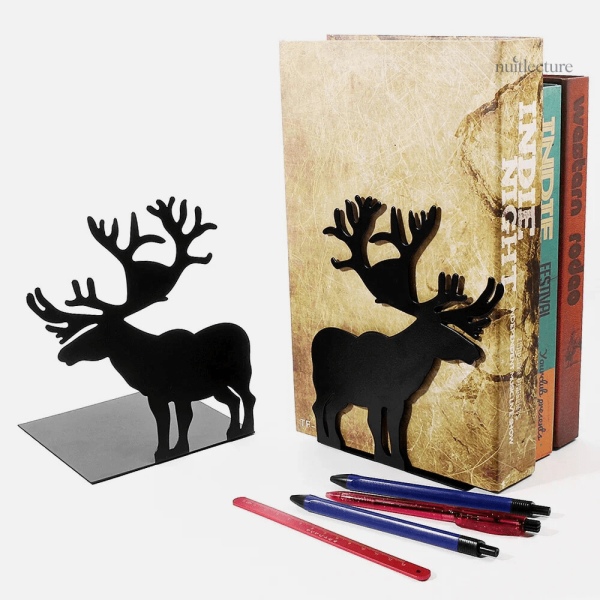Élan de Noël en métal pour maintenir vos livres