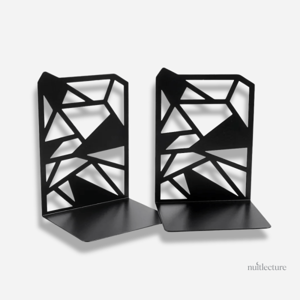 serre-livre-en-metal-formes-geometriques-1 Serre-livre en métal avec designs géométriques modernes