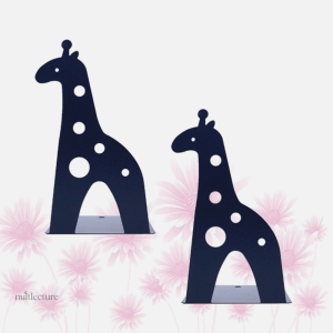 Serre-livre stylisé en métal avec motif girafes