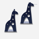 Accessoire déco métal, serre-livre girafes amusantes