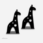 Serre-livre unique en métal, style girafes