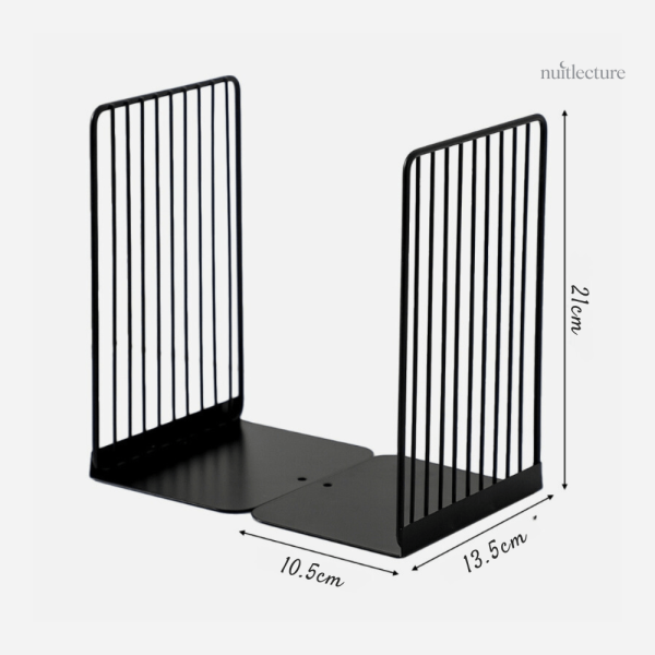 Serre-livre métallique au design raffiné pour étagère