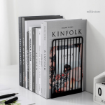 Support à livres en métal avec motif grille chic