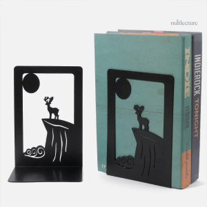 Serre-livre métal, design silhouette de cerf