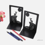 Objet déco en métal, serre-livre cerf élégant