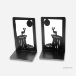 Serre-livre original en métal, motif cerf