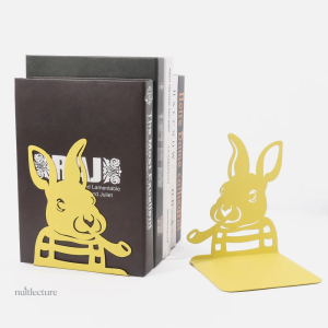 Élégant serre-livre en métal à motifs de lapins
