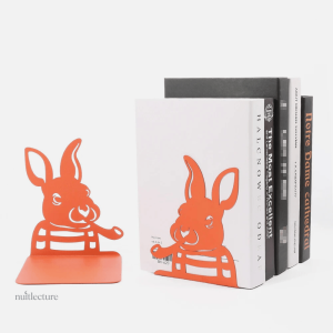Accessoire de bureau : serre-livre lapins à la pipe