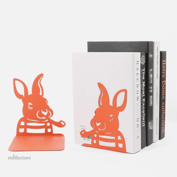 Accessoire de bureau : serre-livre lapins à la pipe