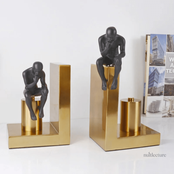 Serre-livre en métal design épuré pour bibliothèque moderne