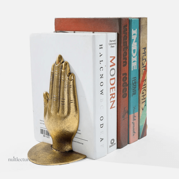 Serre-livre métal décoratif mains pour afficher vos livres