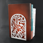 Serre-livre métal Oiseaux fleuris décoratif et fonctionnel