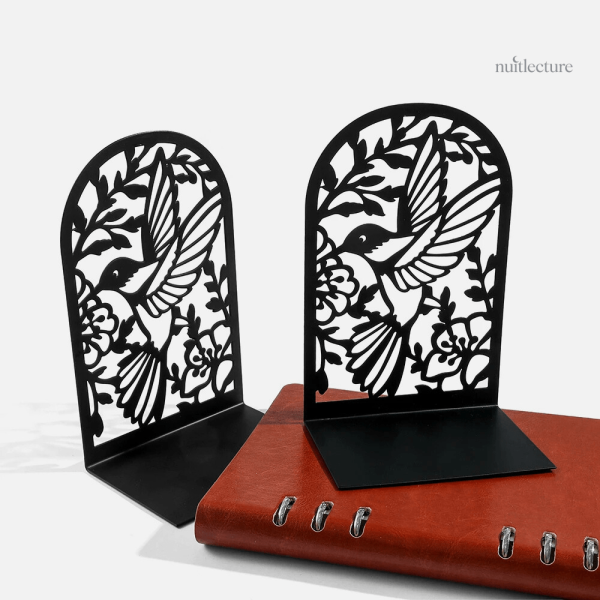 Serre-livre inspiré de la nature, motif oiseaux