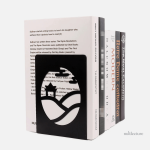Serre-livre en métal avec paysage chinois décoratif