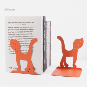 Serre-livre décoratif en métal, motif de chien