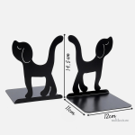 Accessoire de bibliothèque en métal, chien stylisé