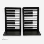 Support de livres en métal avec motif musical