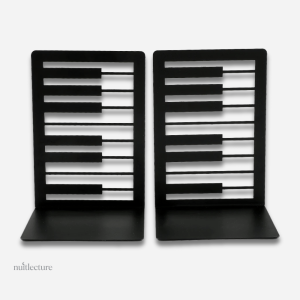 Support de livres en métal avec motif musical