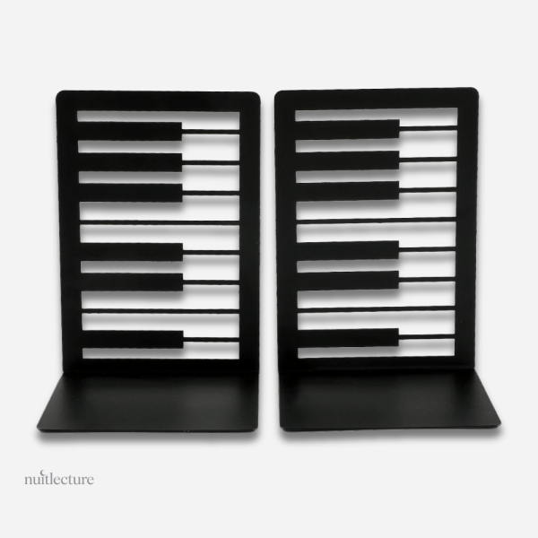 Support de livres en métal avec motif musical