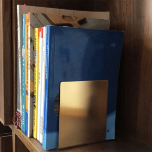 Serre-livre doré en métal, parfait pour bibliothèque