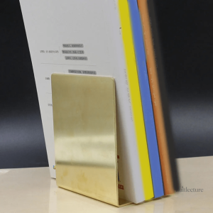 Support livre en métal, design Recta doré