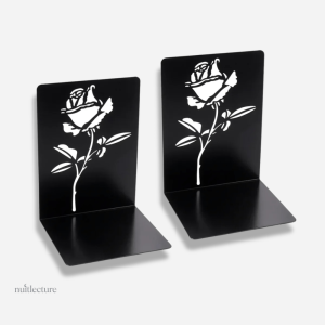 Serre-livre roses en métal pour rangement élégant de livres