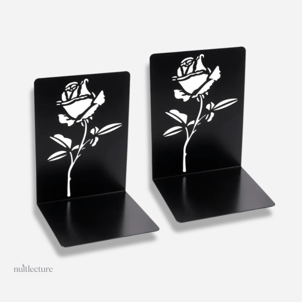 serre-livre-en-metal-roses-1 Serre-livre roses en métal pour rangement élégant de livres