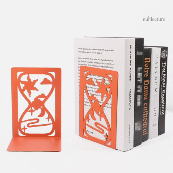 serre-livre-en-metal-sabliers-1 Serre-livre en métal design avec motif de sabliers