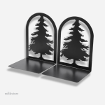 Serre-livre en métal avec design sapins pour une bibliothèque élégante