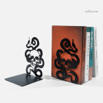 Serre-livre artistique en métal, thème squelette